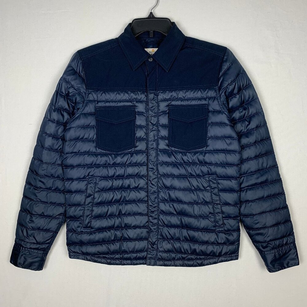 Marine Layer Cory Puffer Coat Men's Small Jacket Navy Blue